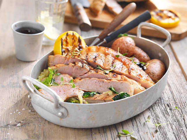 Grillet flintstek med grønnkål