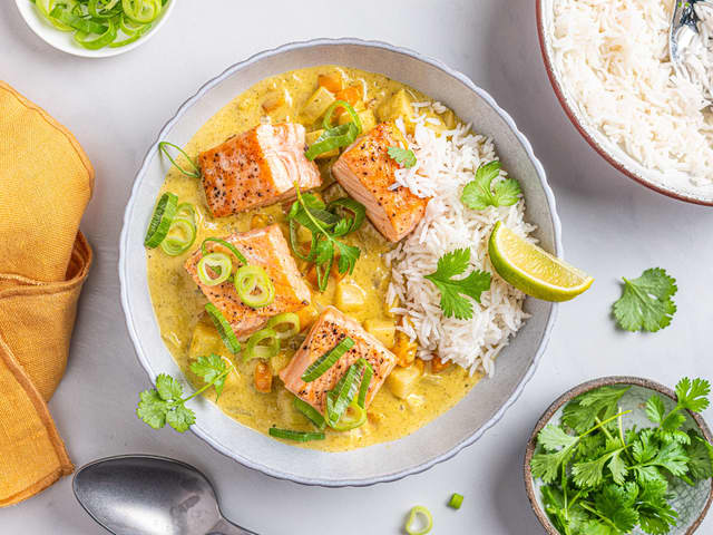 Green curry med laks