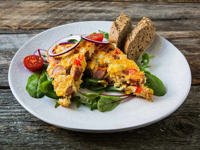 Pølseform med grønnsaker og pesto
