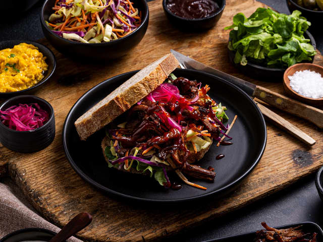 Pulled brisket sandwich