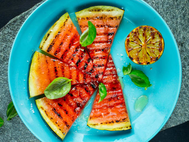 Grillet vannmelon med lime
