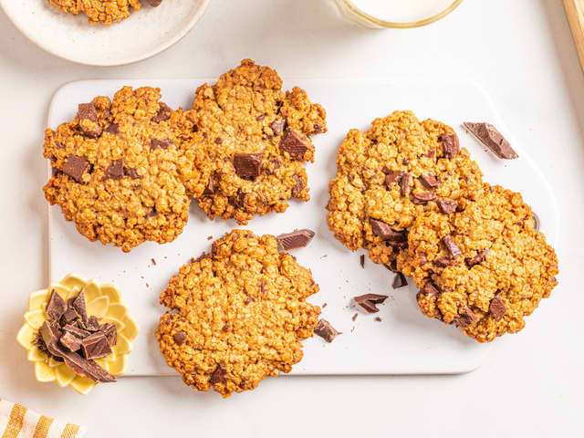 Enkle havrekjeks med sjokolade