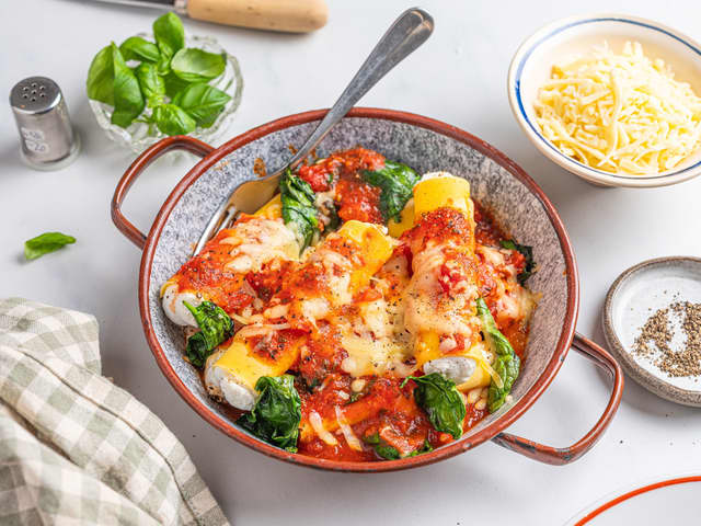 Cannelloni med ricotta og spinat