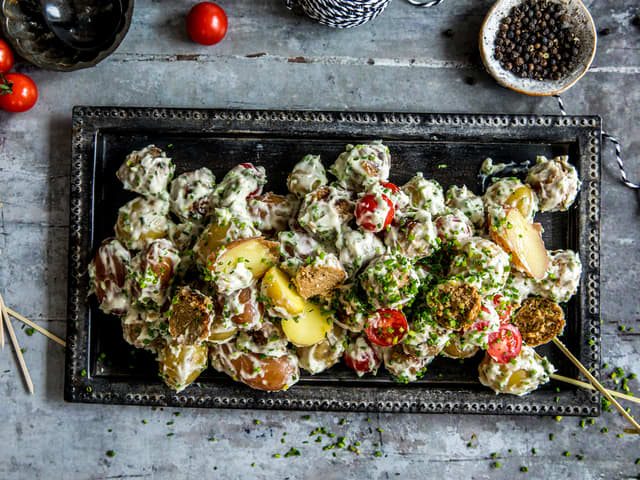 Vegetartapas med falaffel og potet