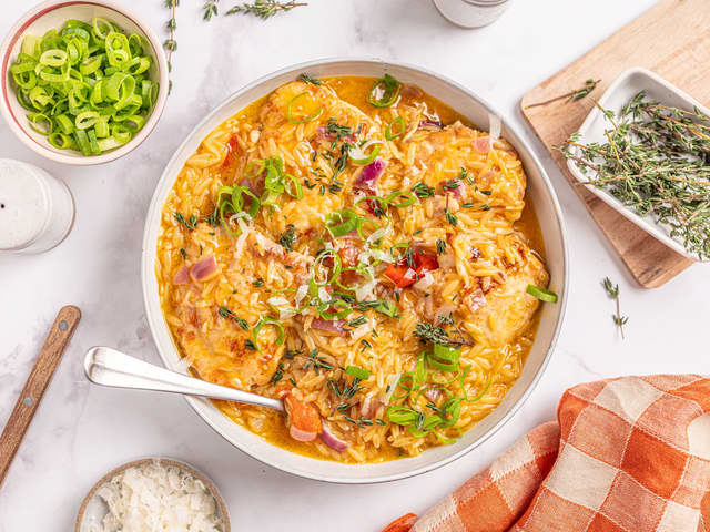 One pot kyllinggryte med risoni