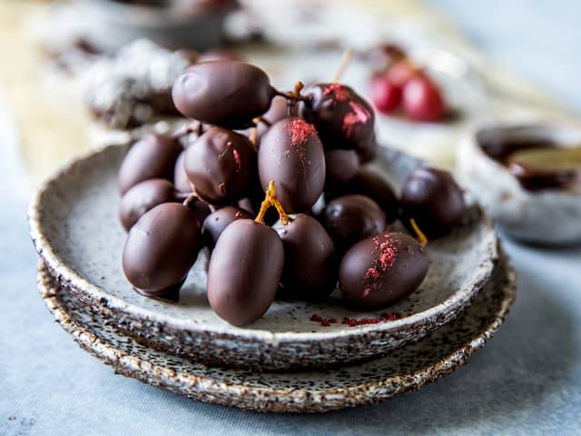 Druer med sjokoladetrekk