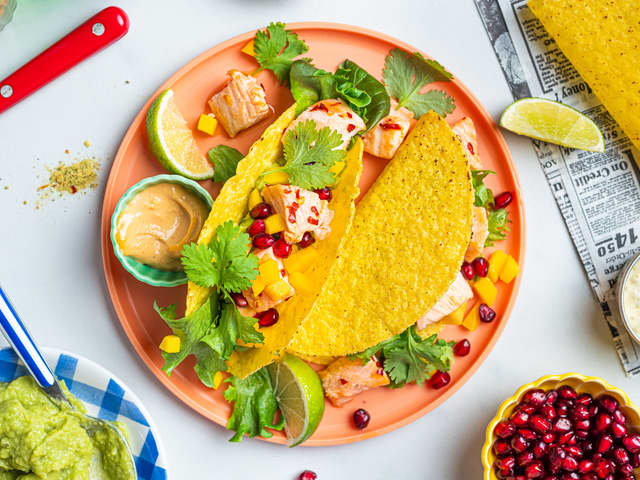 Taco med laks og mango