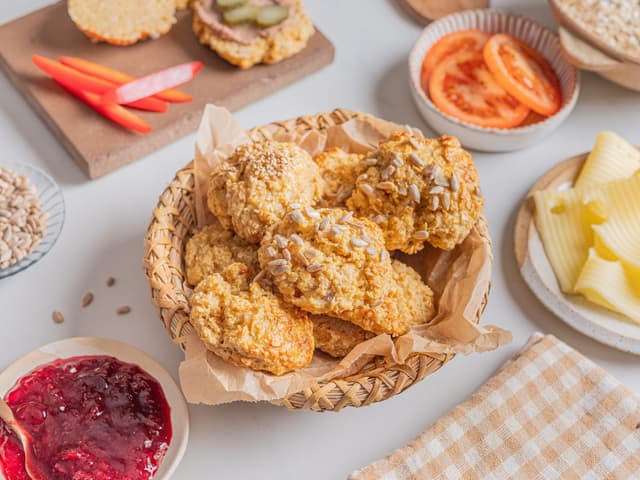 Proteinrundstykker med cottage cheese