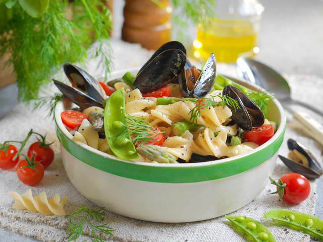 Rask pasta med blåskjell