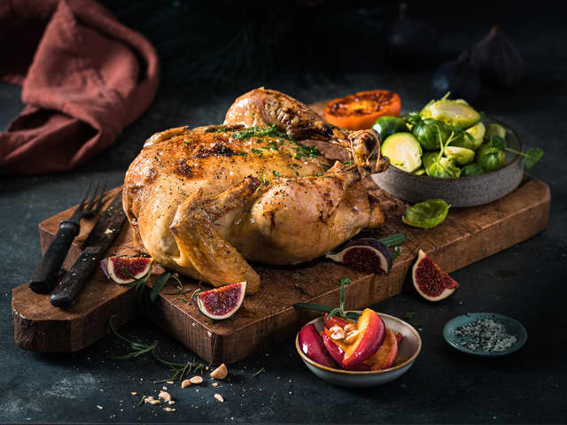 Helstekt kylling til jul