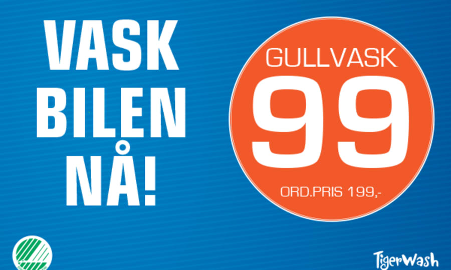 Tilbud på bilvasken "Gullvask" hos Esso
