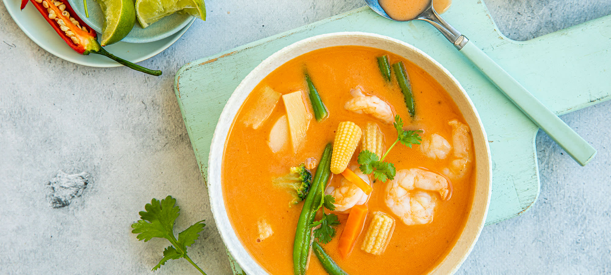 40_Thai red curry suppe med skalldyr - Fiskemannen