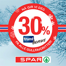 30% Trumf-bonus på Gullfavoritter