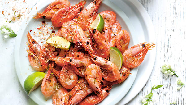 Stekte reker med chilisalt Stekte reker med chilisalt