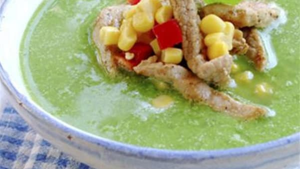 Grønn suppe med svinekjøtt Grønn suppe med svinekjøtt