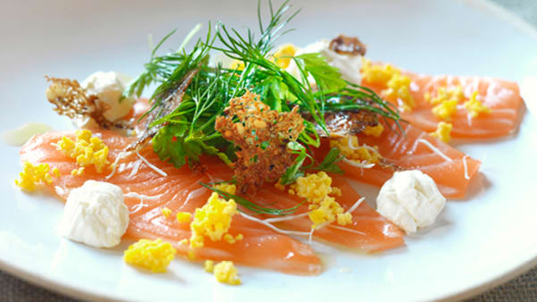 Laksecarpaccio Laksecarpaccio