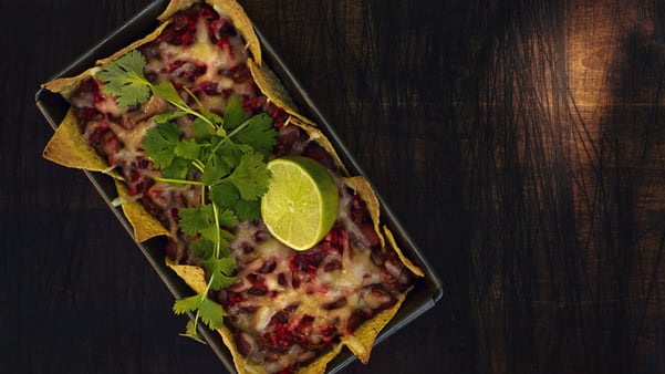 Nachos med hjemmelaget kjøttsaus Nachos med hjemmelaget kjøttsaus