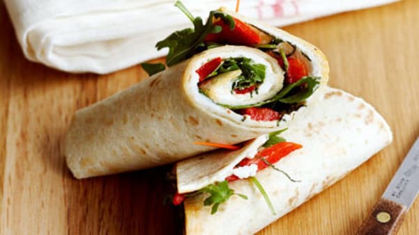 Wraps med kremost og paprika Wraps med kremost og paprika