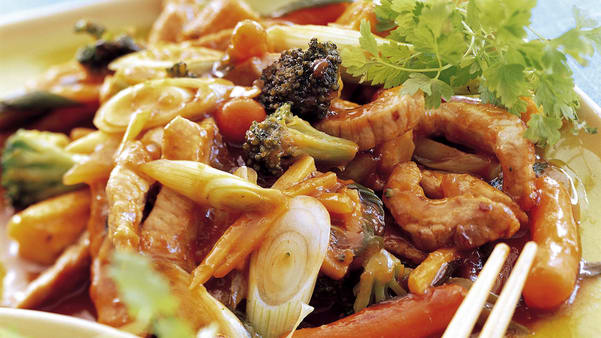 Svinekjøtt i wok Svinekjøtt i wok