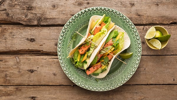 Tortilla med laks Tortilla med laks