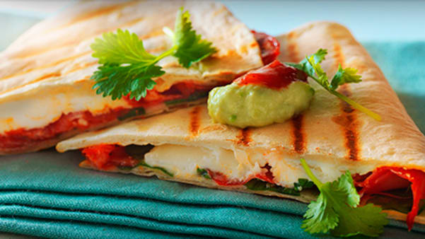 Chorizoquesadillas med chévre og honning Chorizoquesadillas med chévre og honning