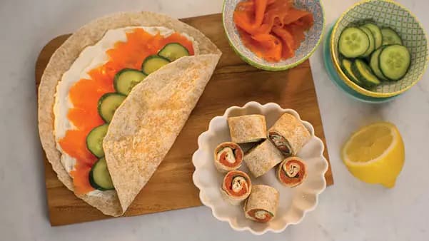 Wraps med røkelaks Wraps med røkelaks