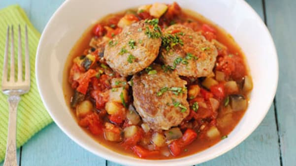 Kjøttkaker med ratatouille Kjøttkaker med ratatouille