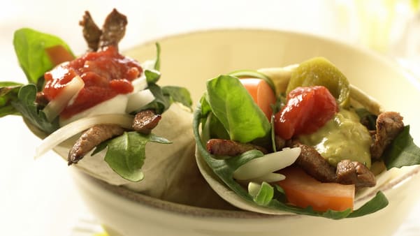 Fajitas med biffstrimler Fajitas med biffstrimler