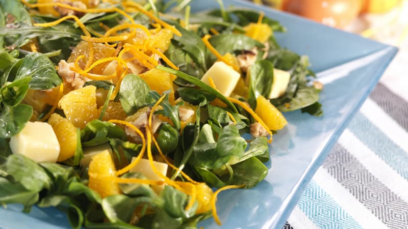Appelsinsalat med ost