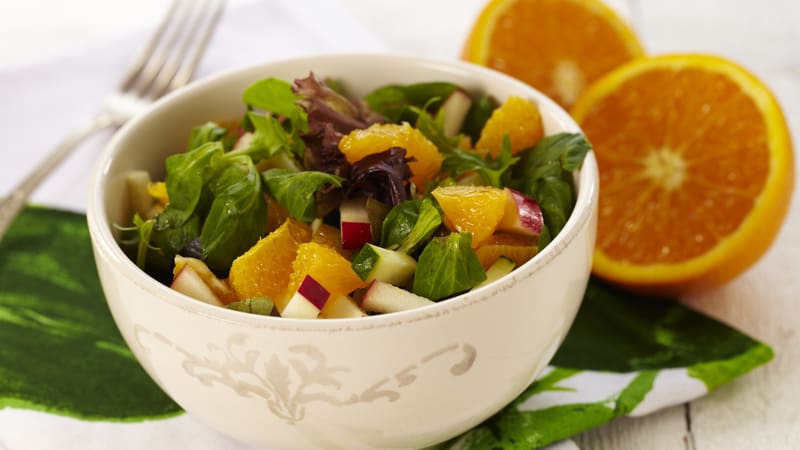 Vintersalat med appelsin og squash