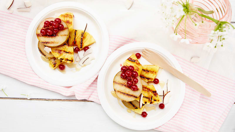 Grillet ananas og pære