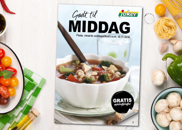 Nye middagstilbud med oppskriftshefte