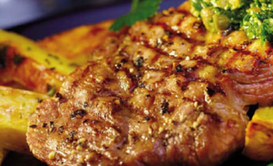 Grillet entrecôte av svin Grillet entrecôte av svin