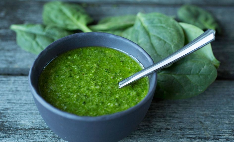 Spinat og valnøttpesto Spinat og valnøttpesto