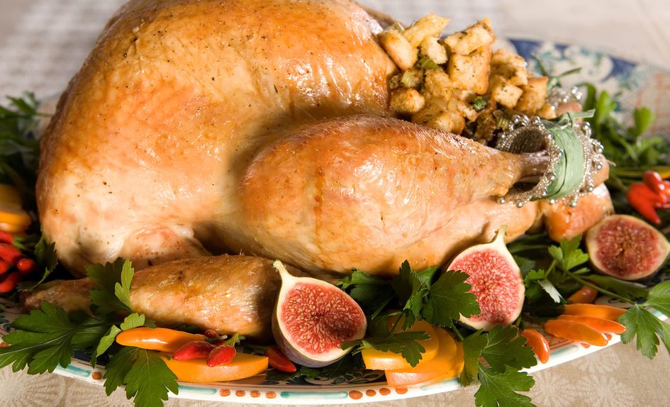 Thanksgivingkalkun med løk- og selleristuffing Thanksgivingkalkun med løk- og selleristuffing