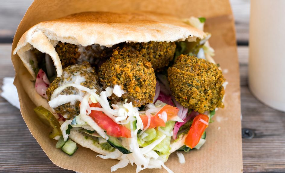 Falafel i pitabrød Falafel i pitabrød