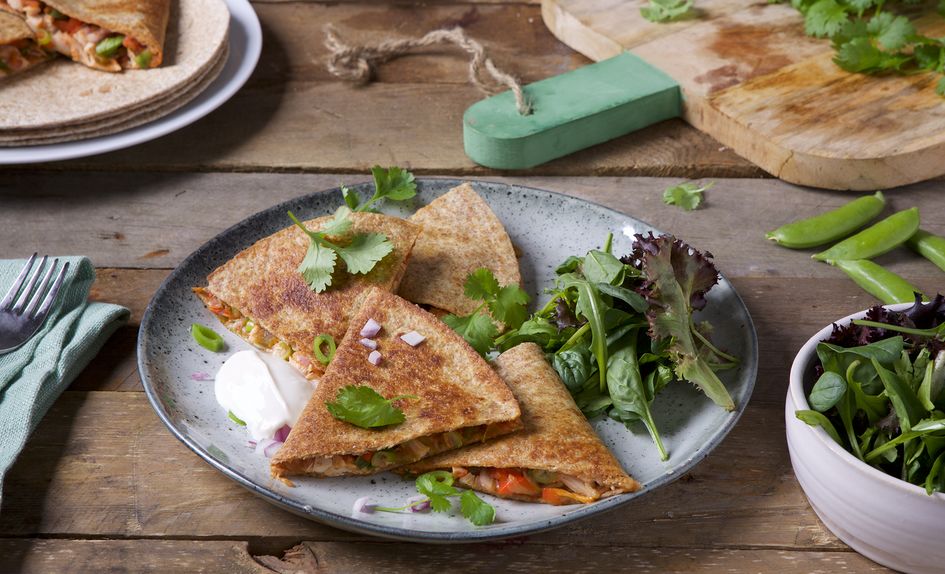 Quesadillas med grillet kylling Quesadillas med grillet kylling