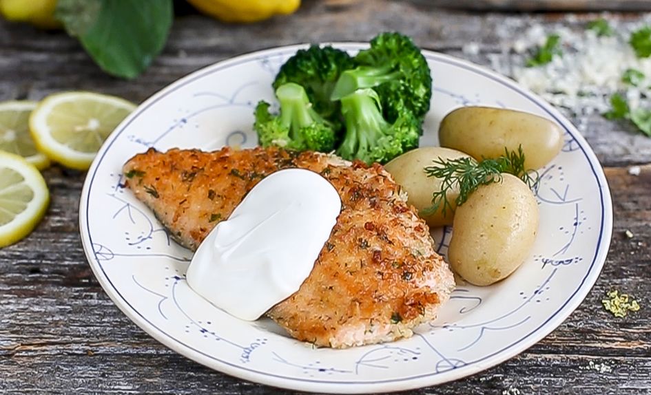 Urtepanert laksefilet Urtepanert laksefilet