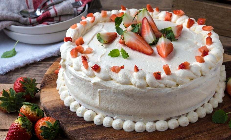 Bløtkake med jordbær Bløtkake med jordbær