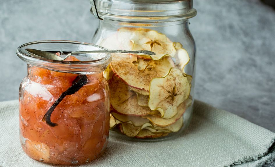 Eplechips med kanel Eplechips med kanel