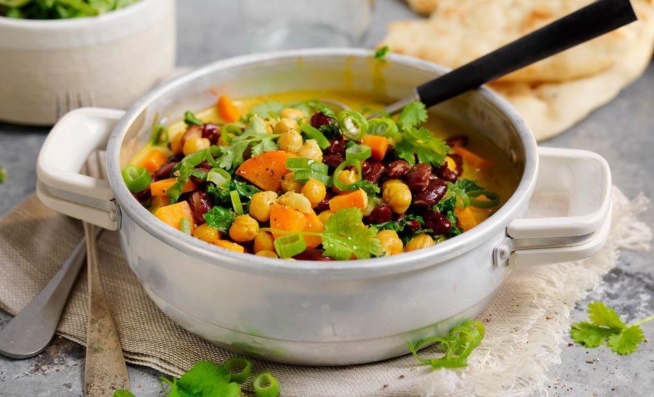 Vegetargryte med kokosmelk Vegetargryte med kokosmelk