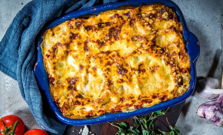 Vegetarlasagne med vegetardeig Vegetarlasagne med vegetardeig