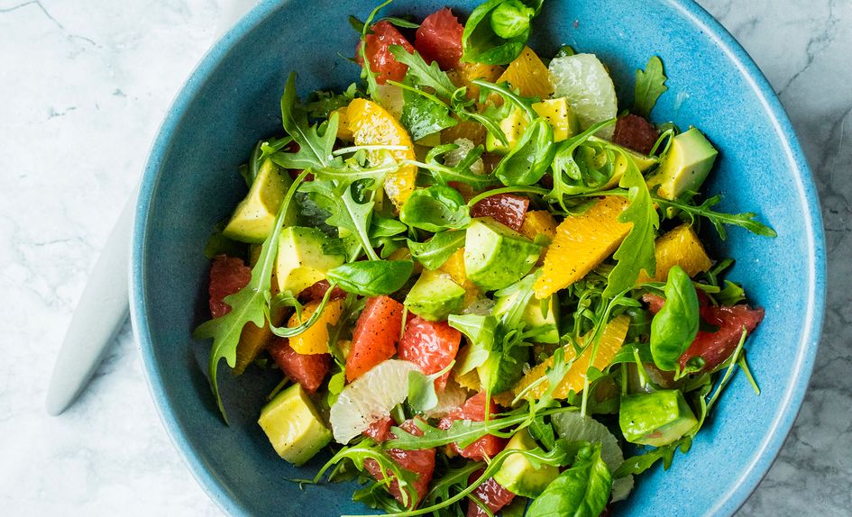 Sitrussalat med grapefrukt og limedressing Sitrussalat med grapefrukt og limedressing