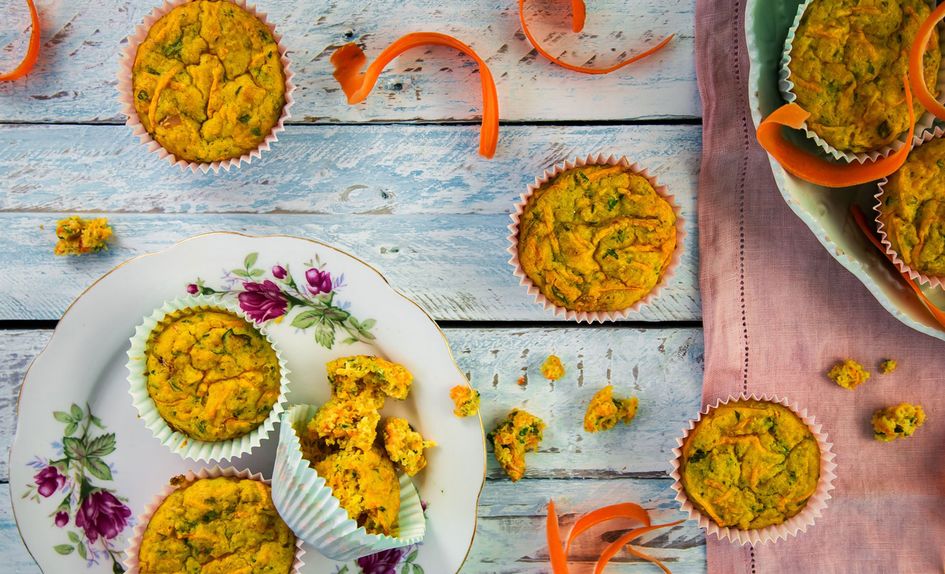 Saftige gulrotmuffins med skinke Saftige gulrotmuffins med skinke