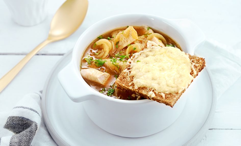 Fransk løksuppe med kalkun Fransk løksuppe med kalkun