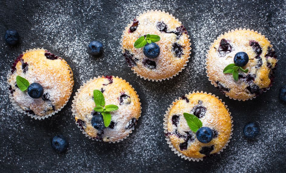 Blåbærmuffins Blåbærmuffins