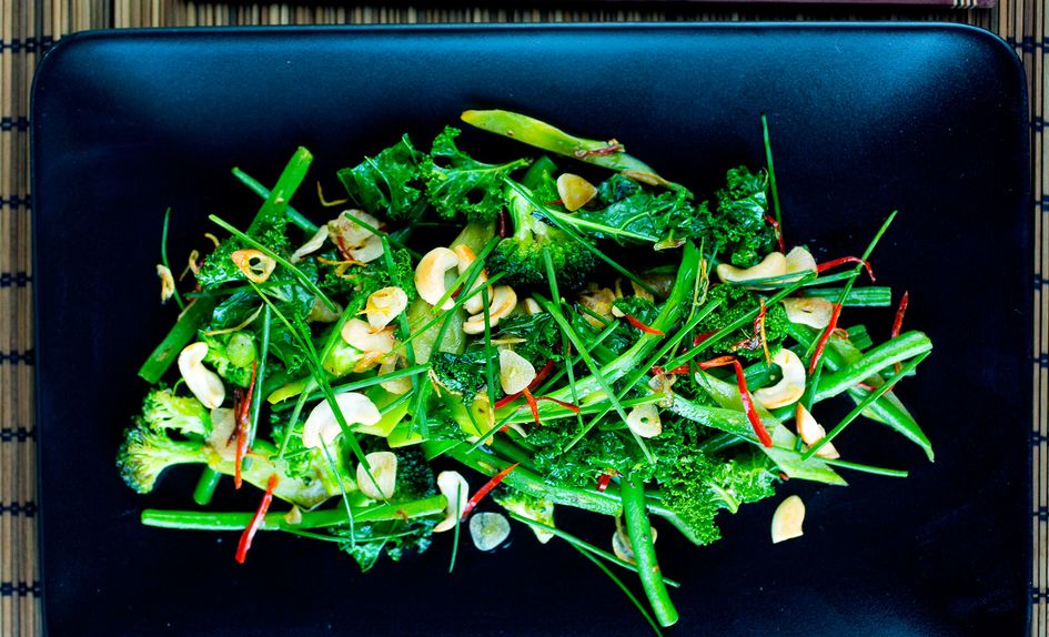 Grønn wok med cashewnøtter Grønn wok med cashewnøtter