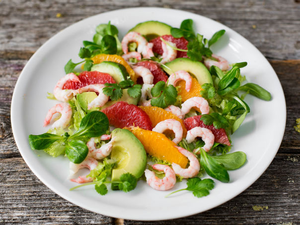Rekesalat med sitrus og avokado Rekesalat med sitrus og avokado