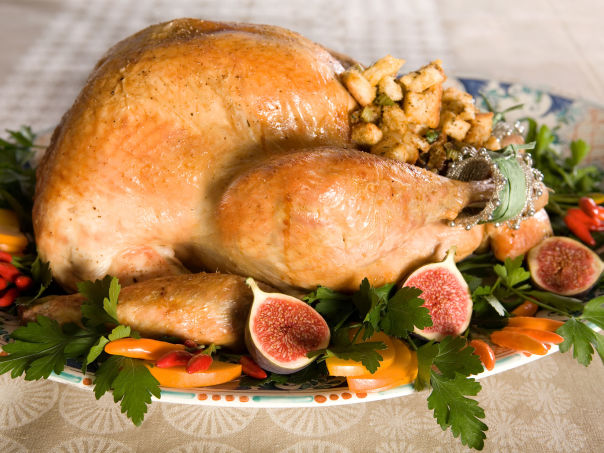 Thanksgivingkalkun med løk- og selleristuffing Thanksgivingkalkun med løk- og selleristuffing