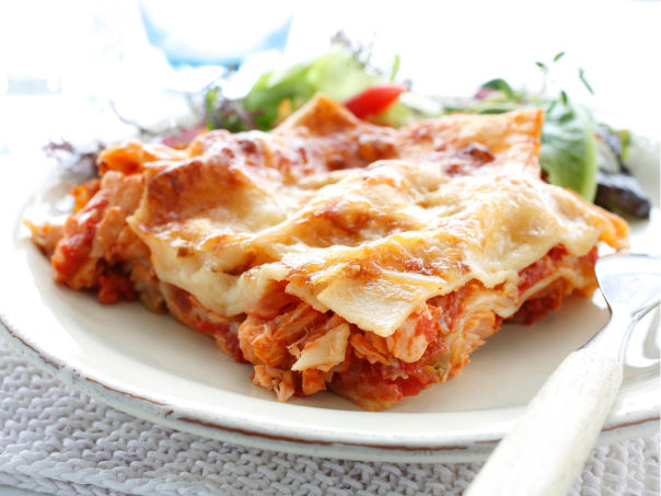 Lasagne med laks Lasagne med laks